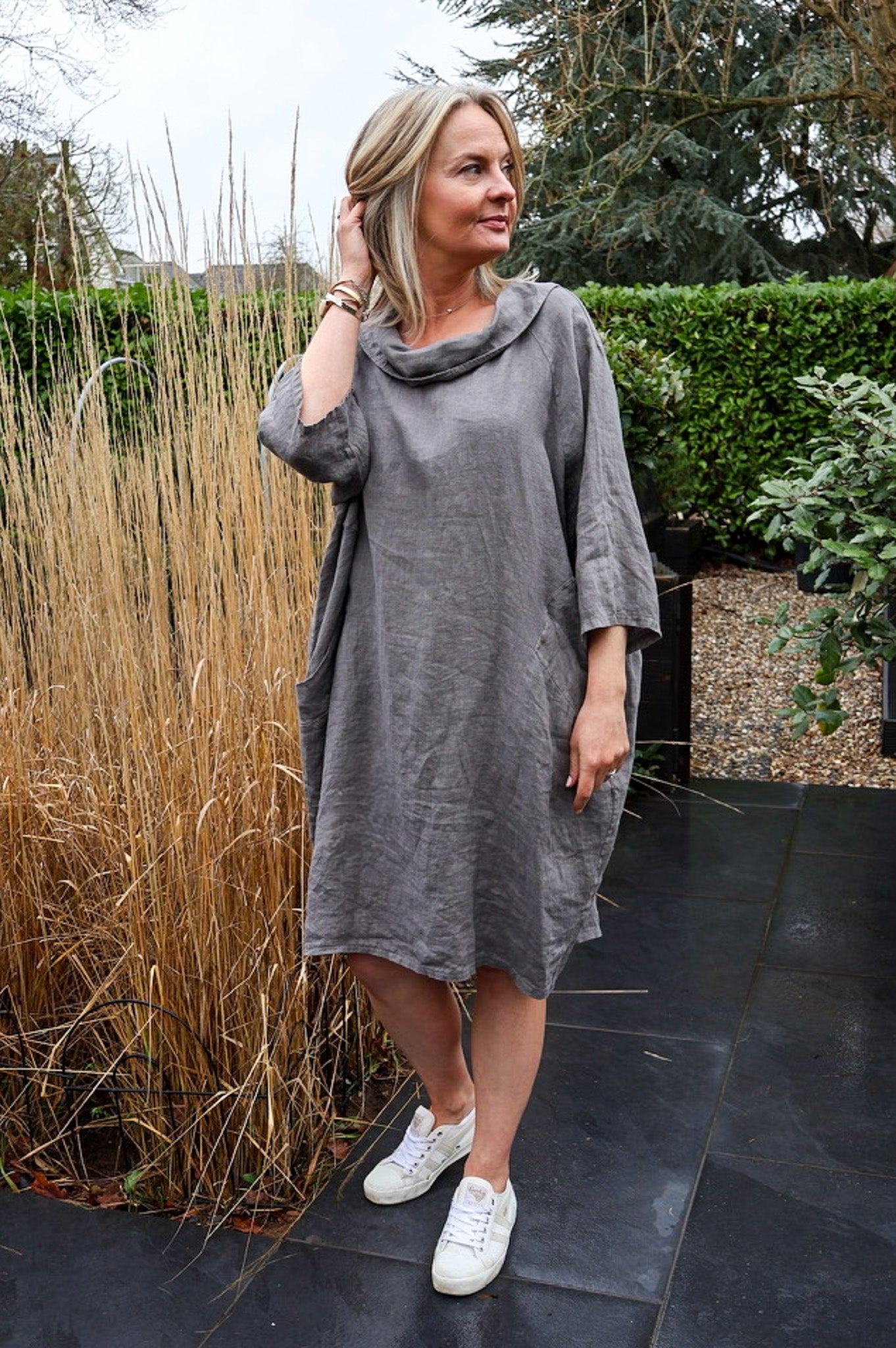 CELINE COWL NECK DRESS