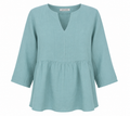 ELODIE LINEN PEPLUM TOP
