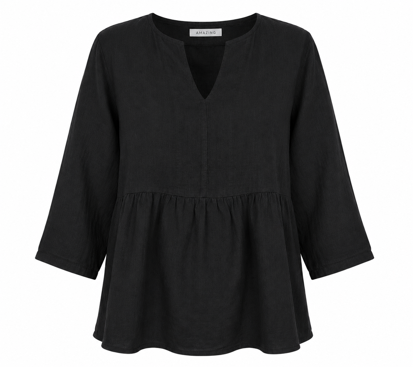 ELODIE LINEN PEPLUM TOP