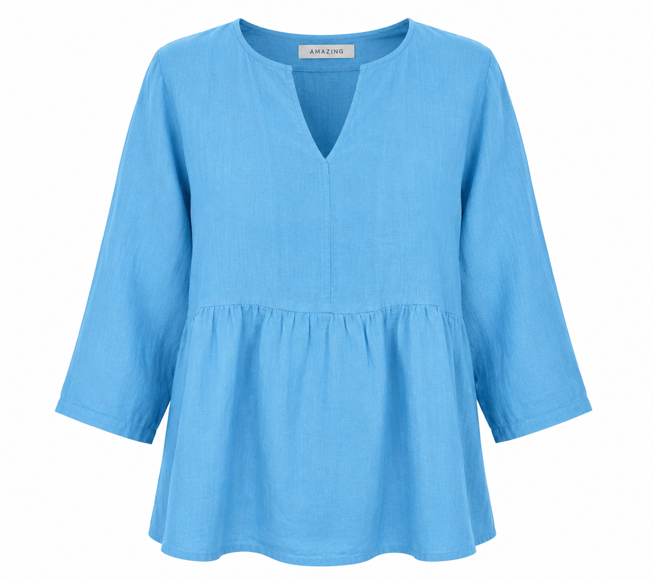ELODIE LINEN PEPLUM TOP