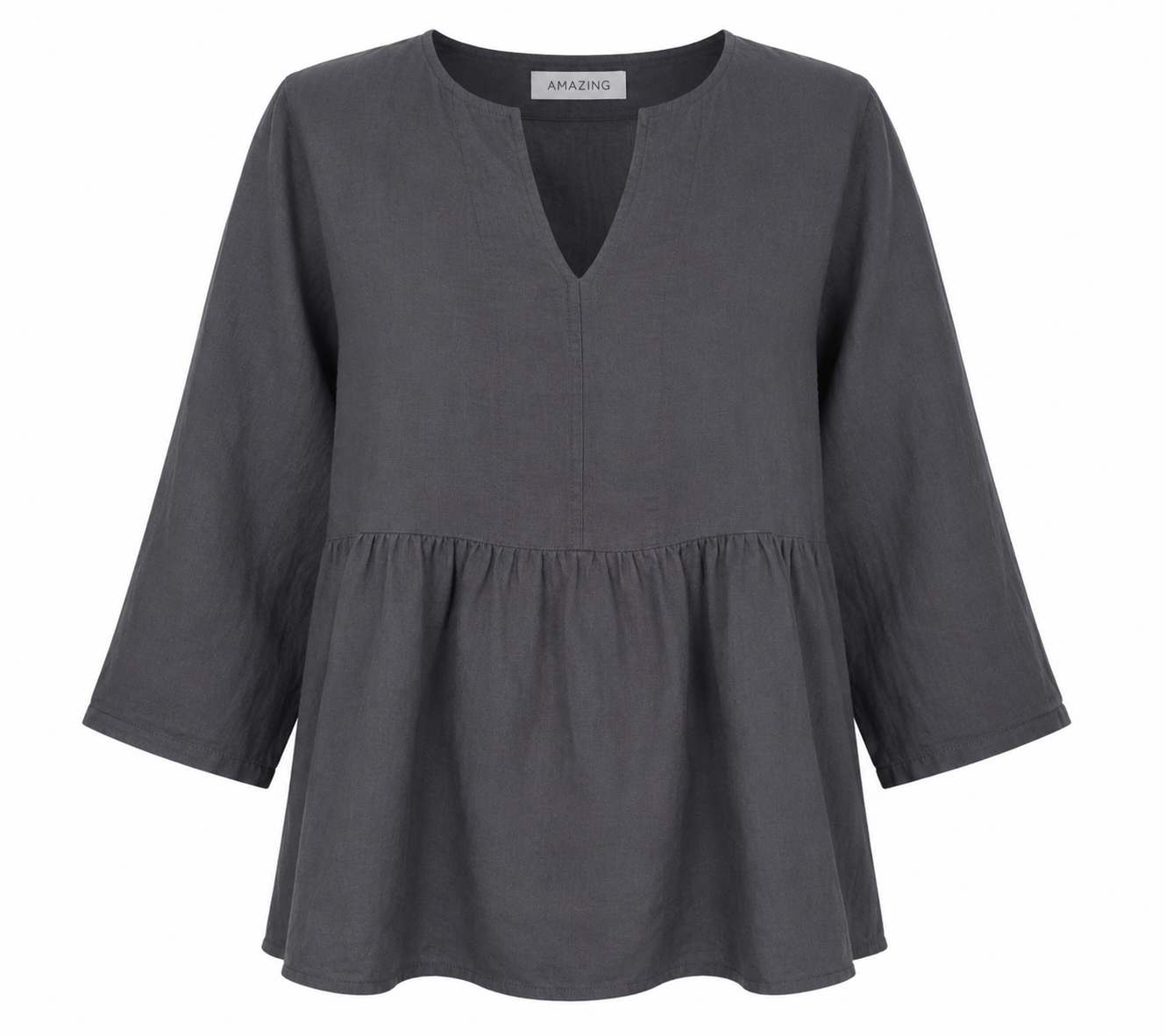 ELODIE LINEN PEPLUM TOP