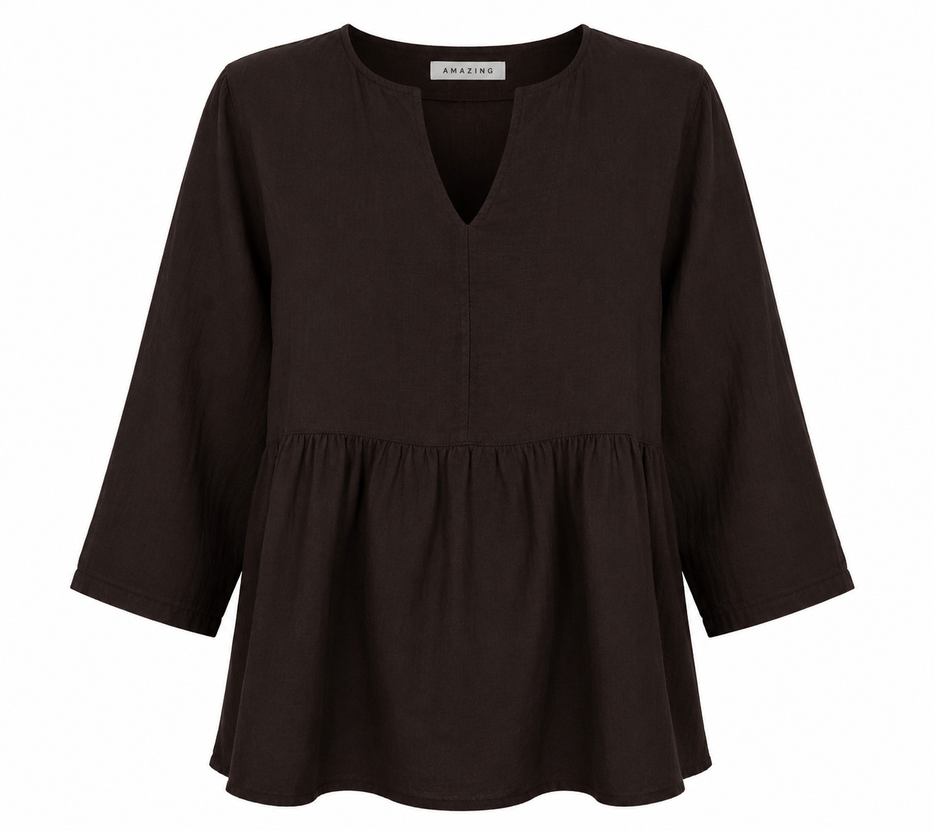 ELODIE LINEN PEPLUM TOP