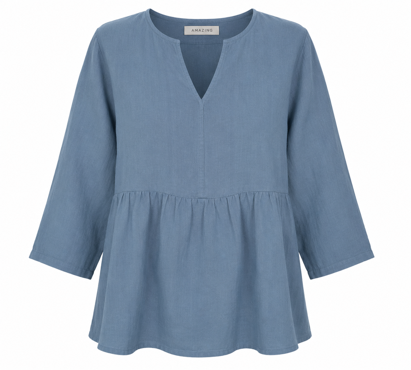 ELODIE LINEN PEPLUM TOP