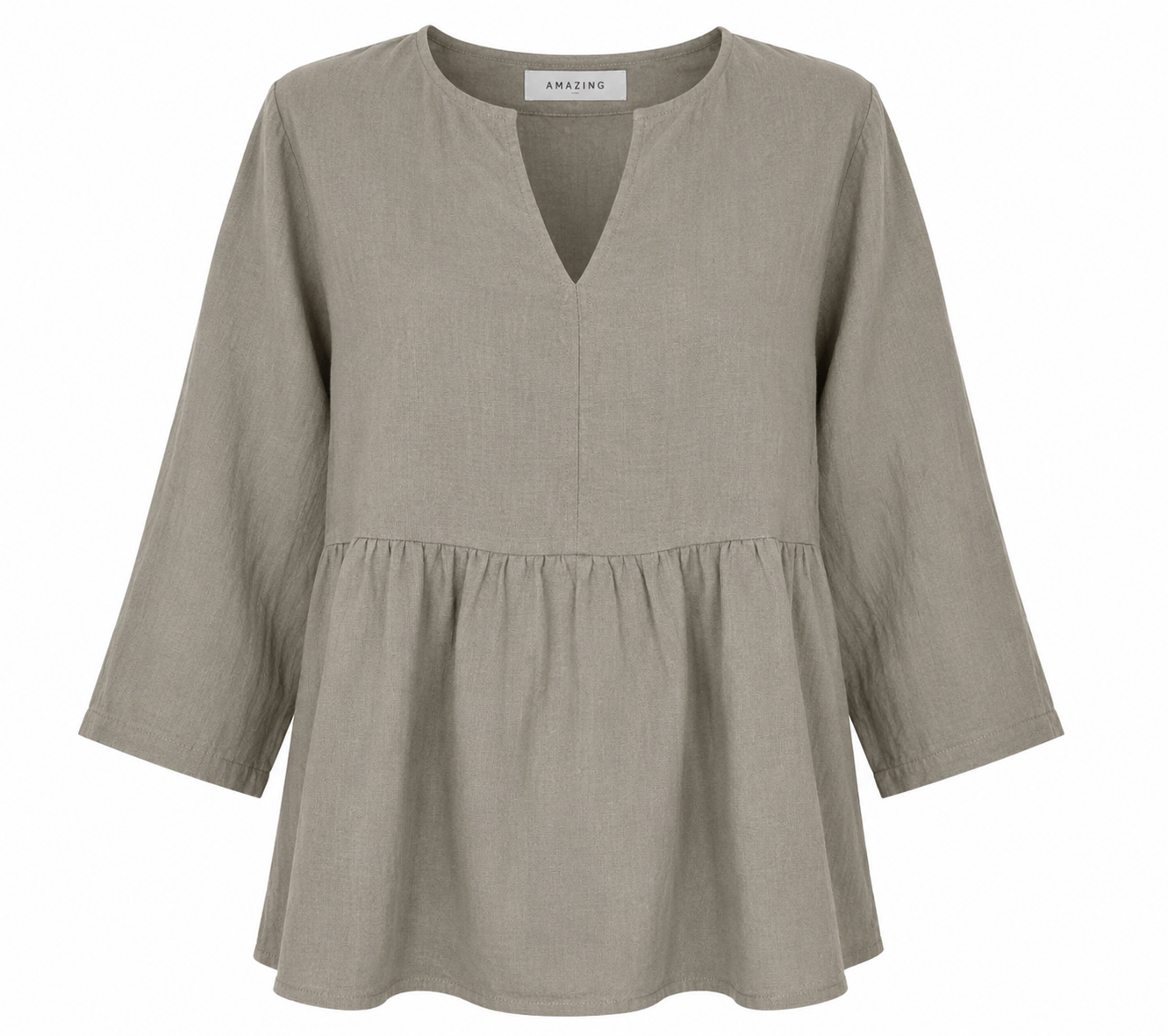 ELODIE LINEN PEPLUM TOP