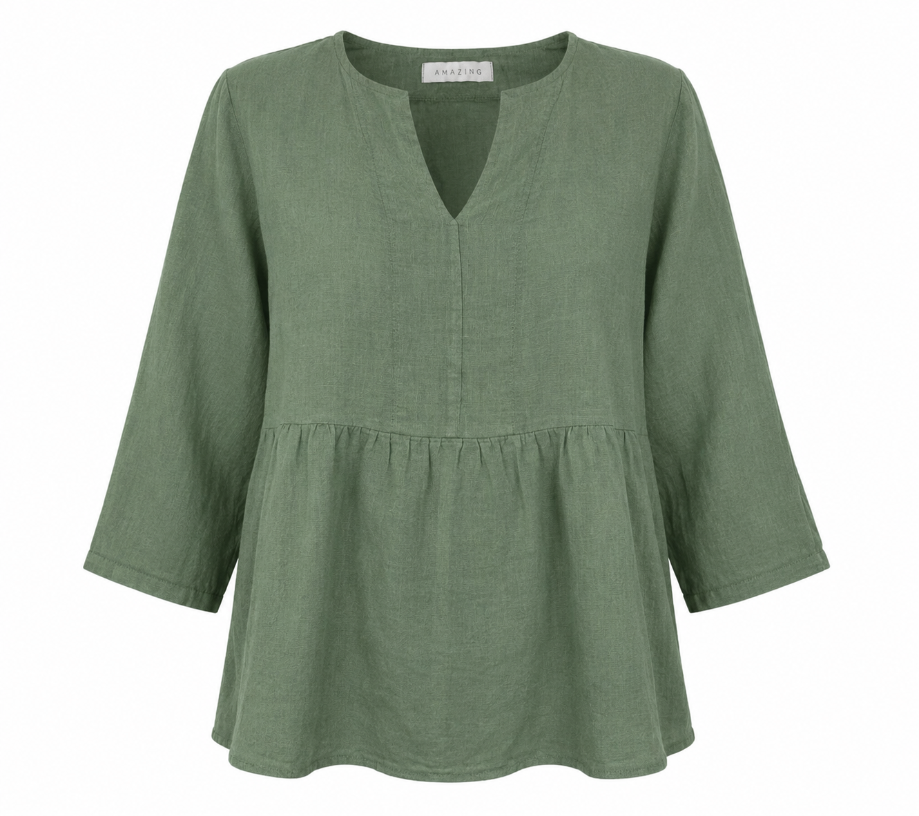 ELODIE LINEN PEPLUM TOP