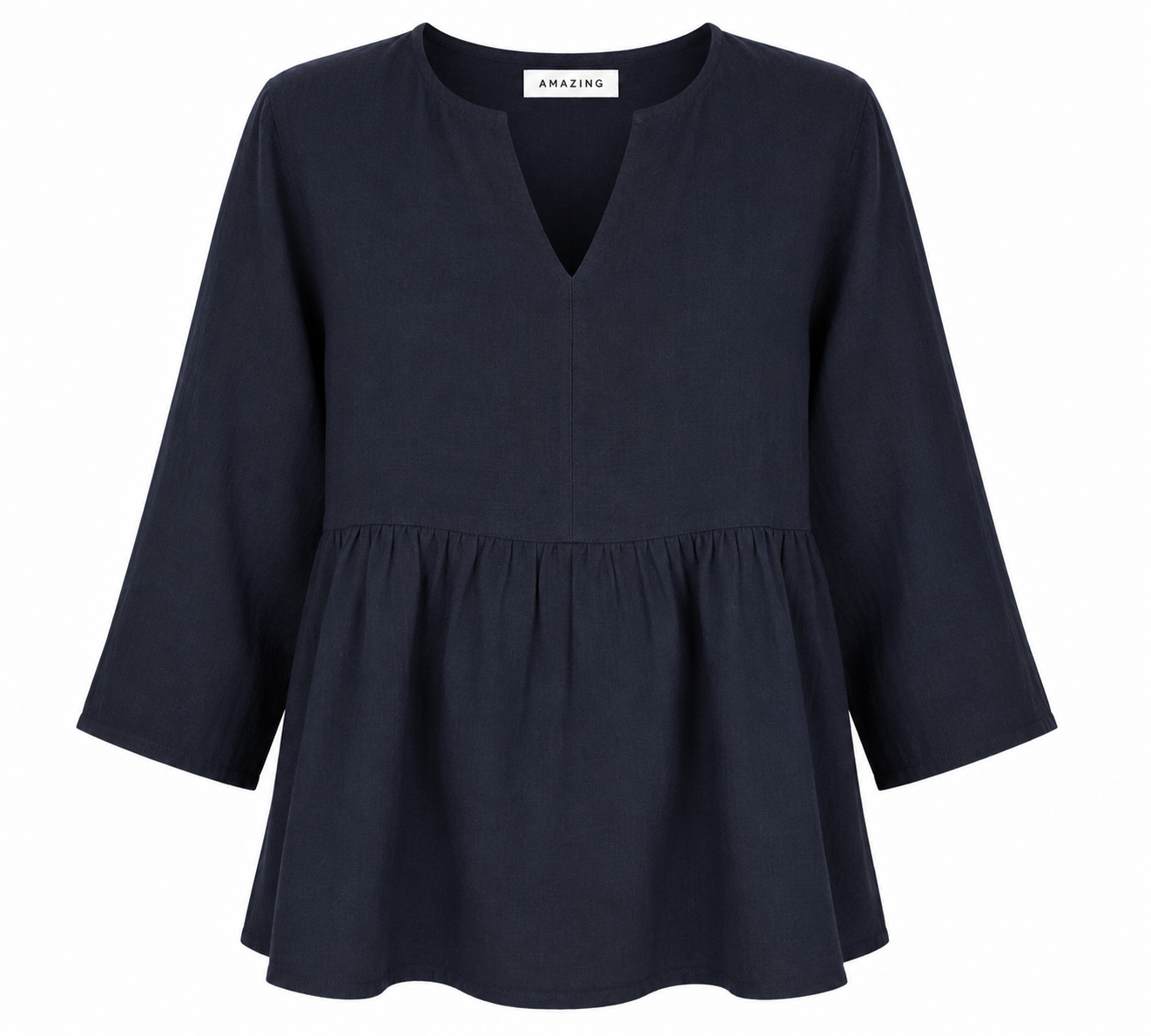 ELODIE LINEN PEPLUM TOP