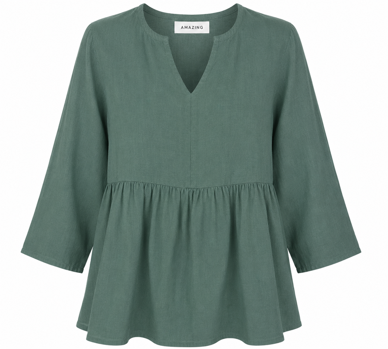 ELODIE LINEN PEPLUM TOP
