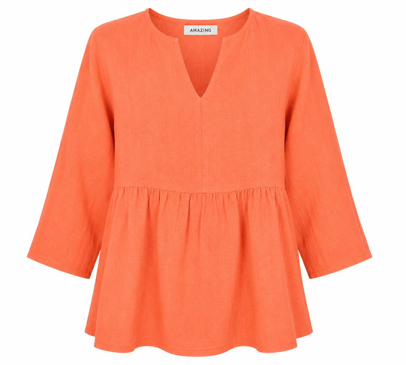 ELODIE LINEN PEPLUM TOP