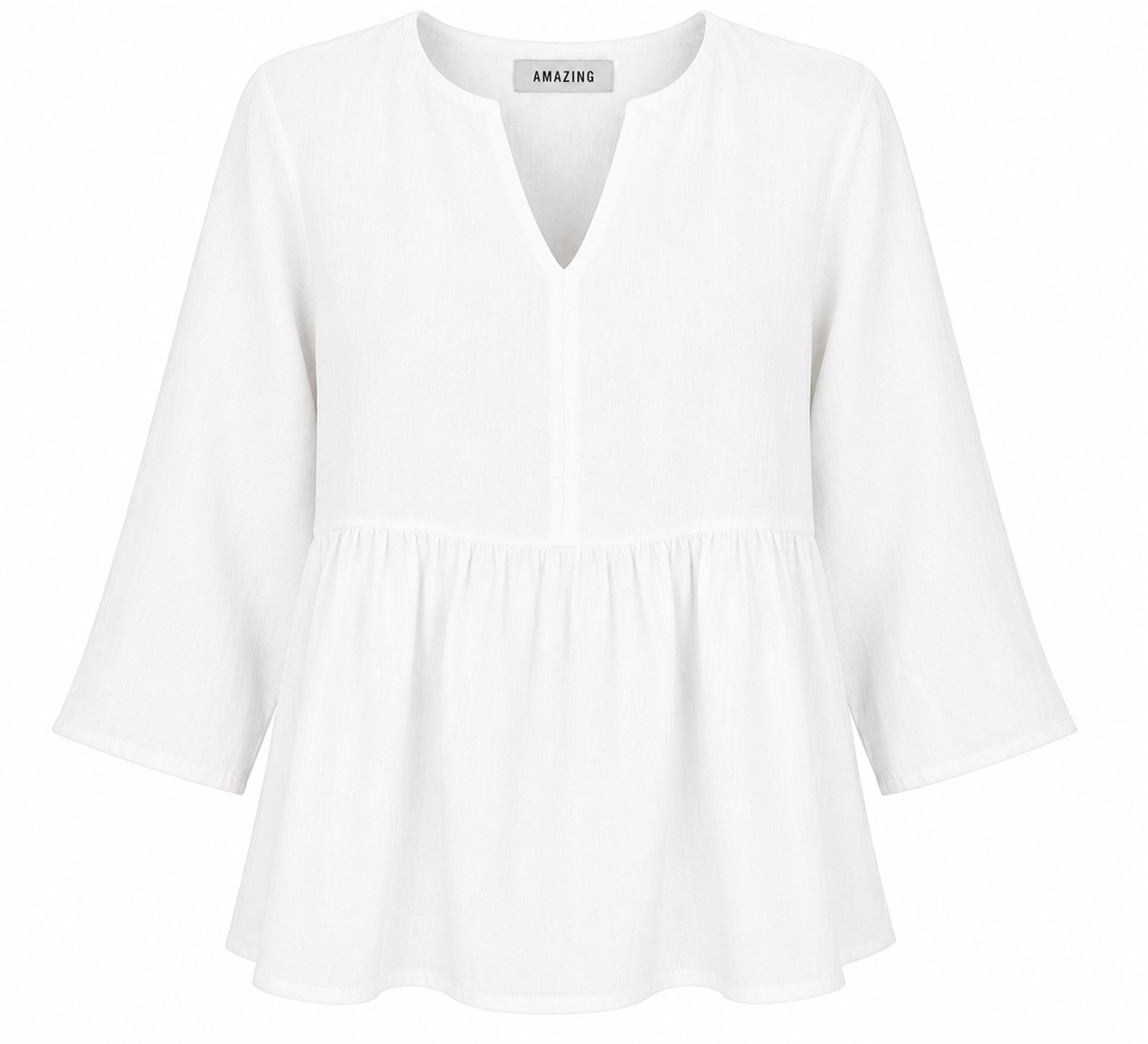 ELODIE LINEN PEPLUM TOP