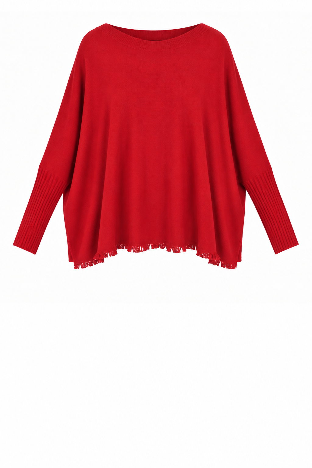 FRINGE ROUND NECK KNIT JUMPER