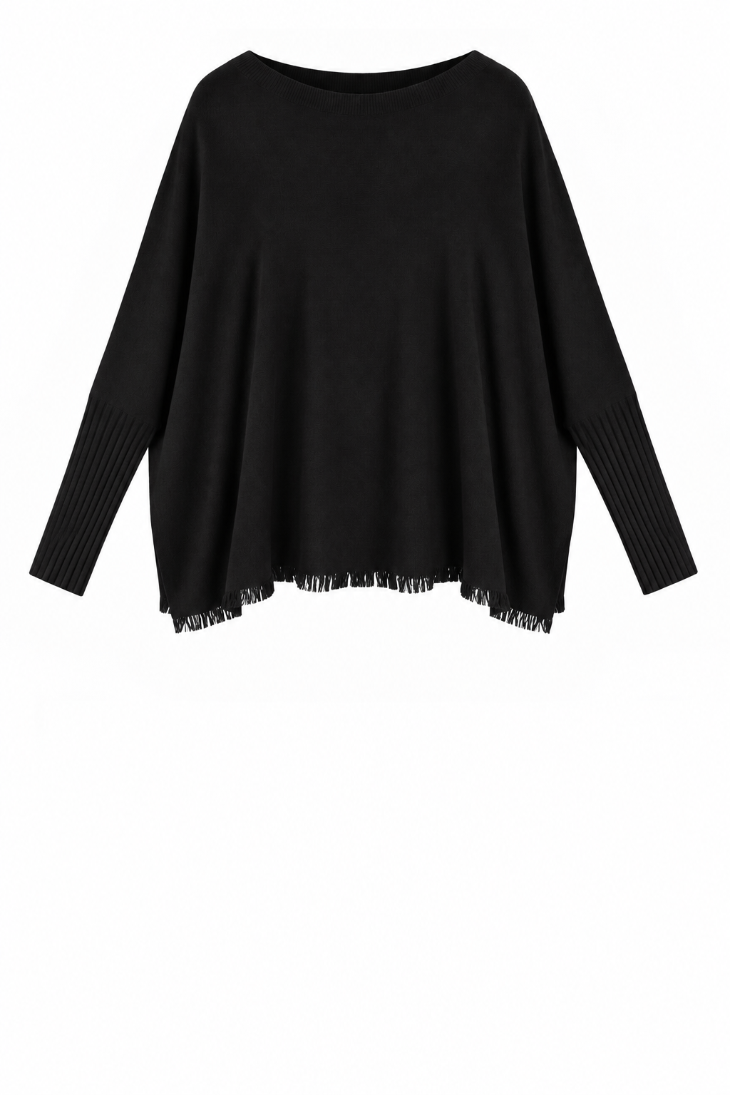 FRINGE ROUND NECK KNIT JUMPER