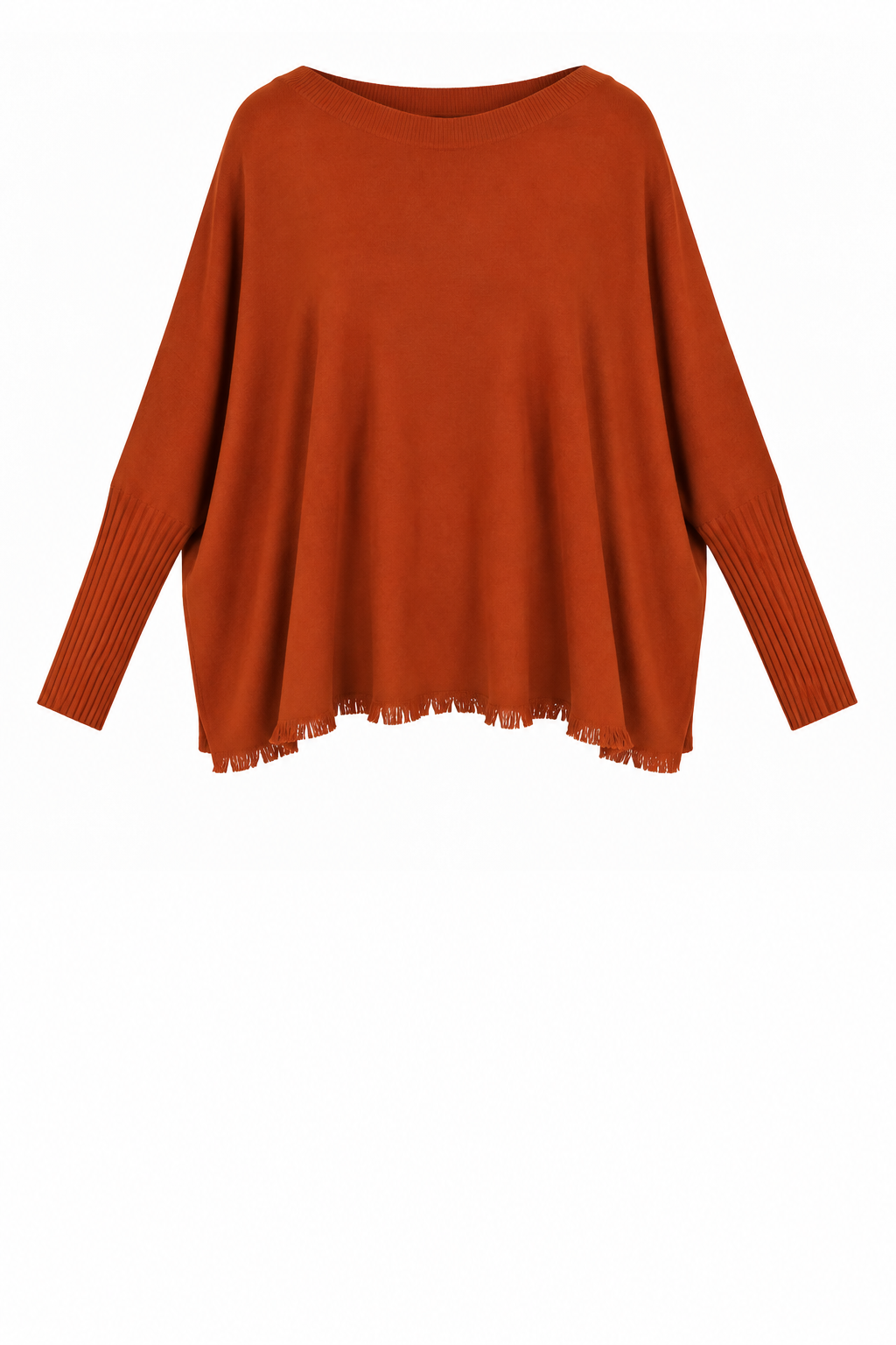 FRINGE ROUND NECK KNIT JUMPER