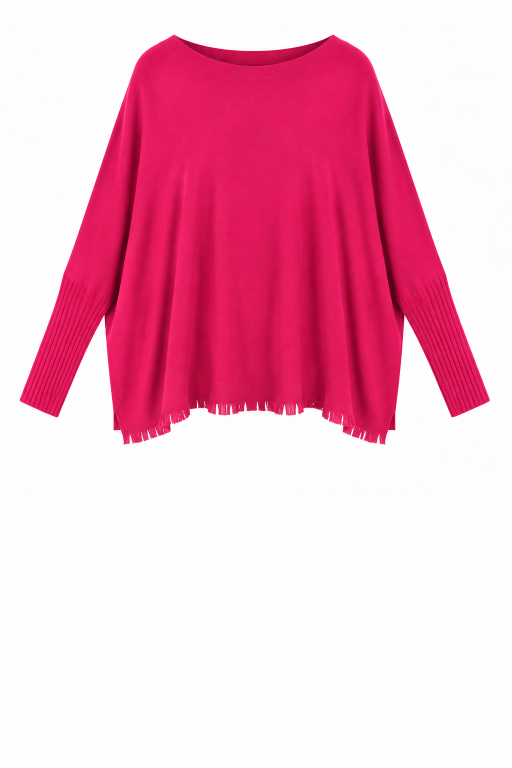 FRINGE ROUND NECK KNIT JUMPER