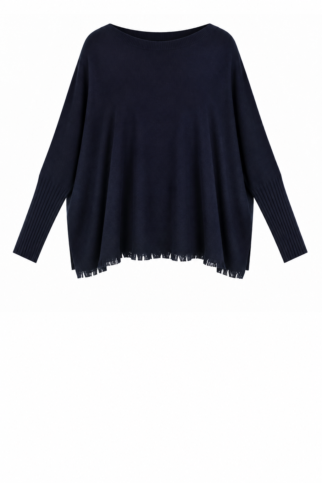 FRINGE ROUND NECK KNIT JUMPER
