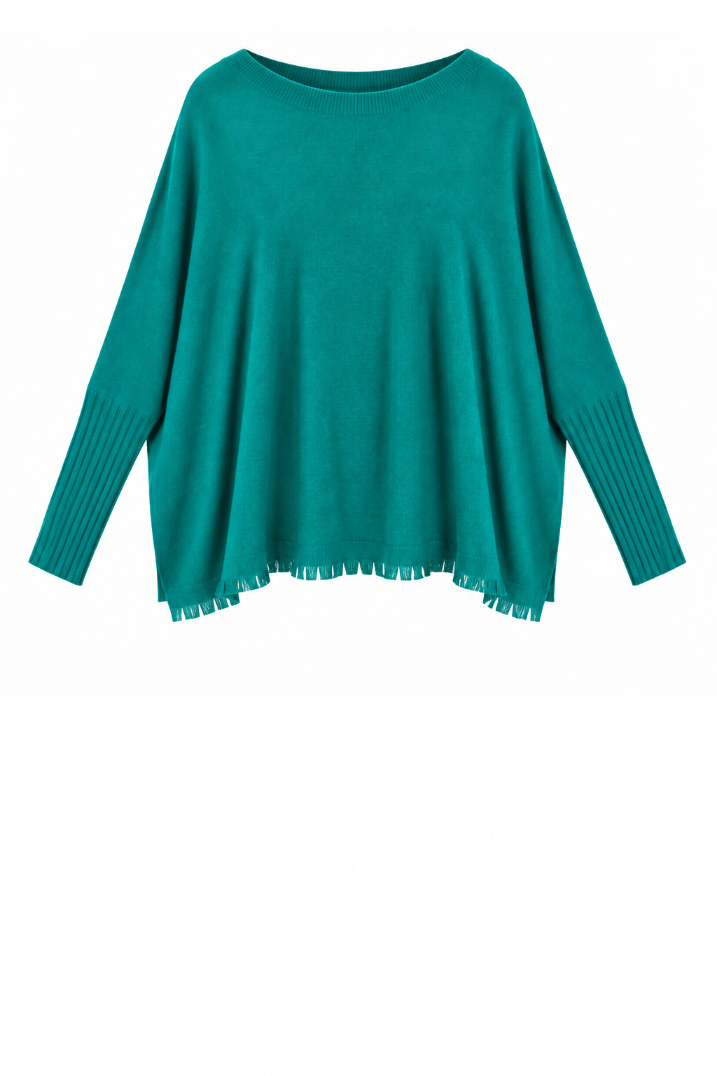 FRINGE ROUND NECK KNIT JUMPER