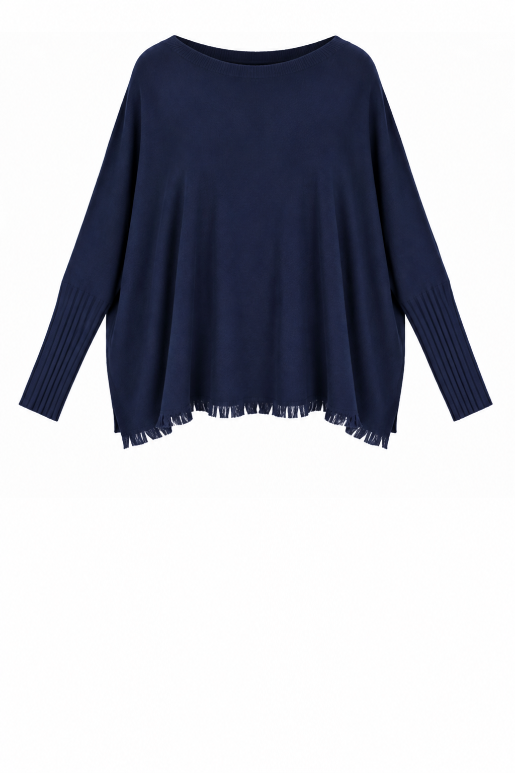 FRINGE ROUND NECK KNIT JUMPER