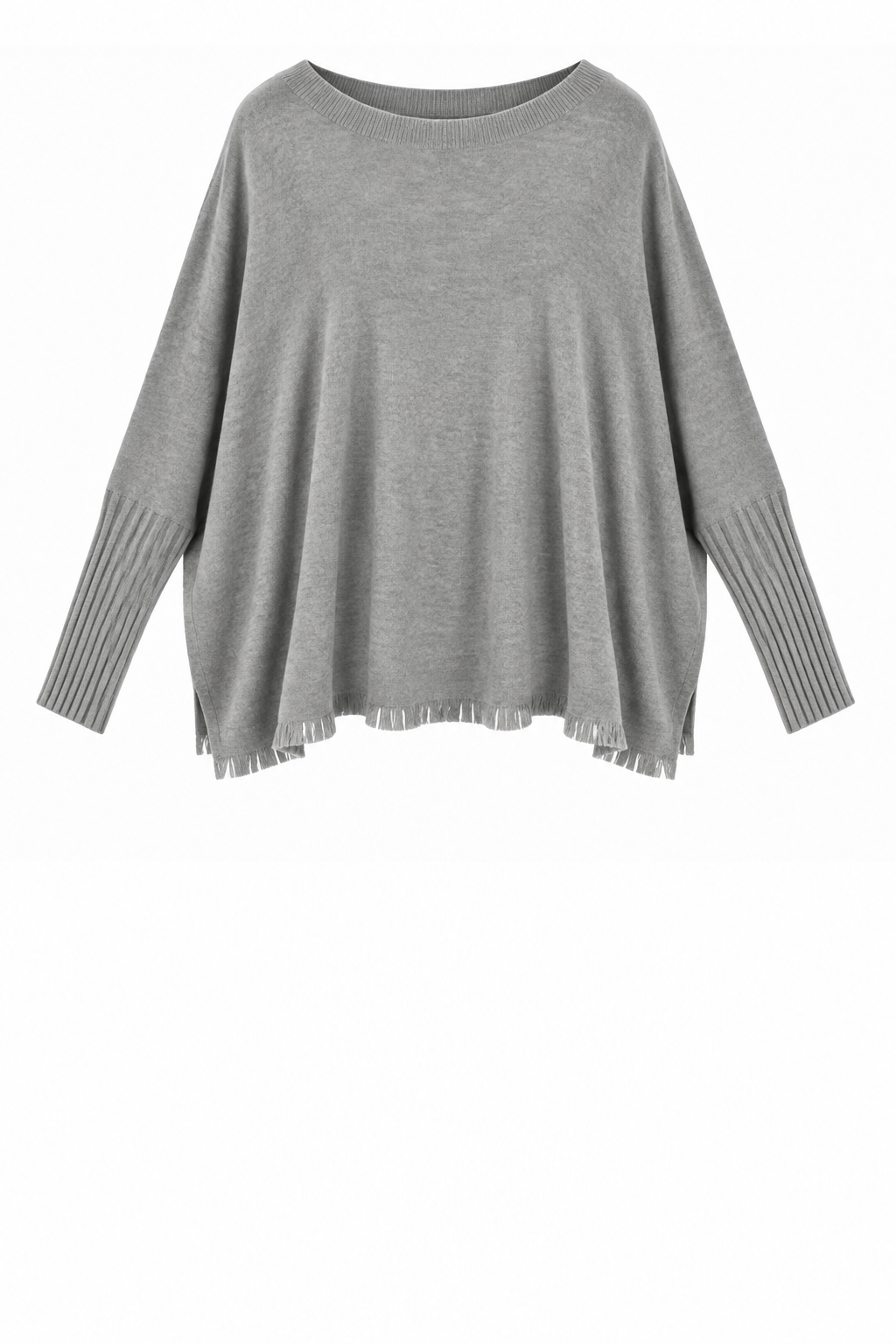 FRINGE ROUND NECK KNIT JUMPER