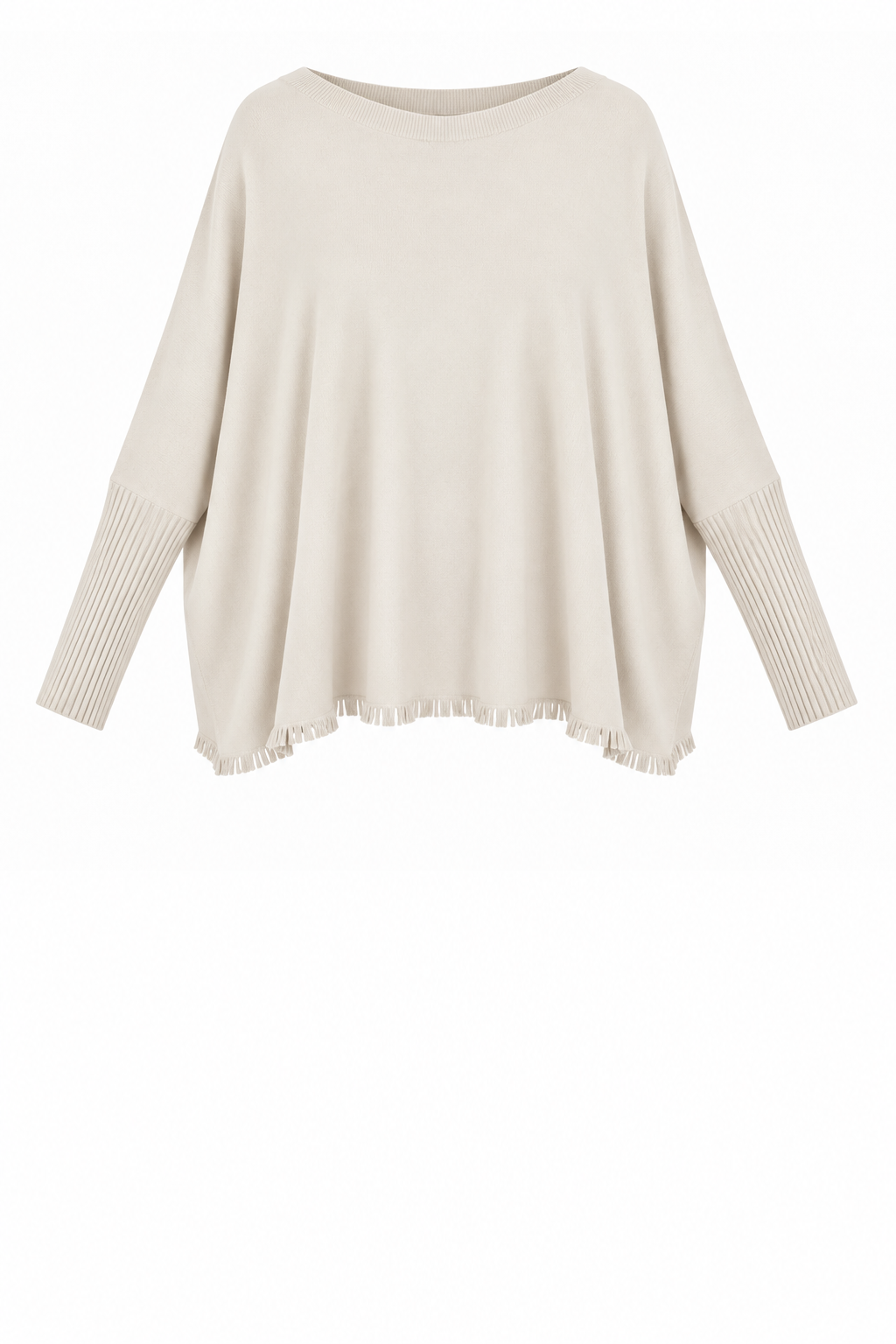 FRINGE ROUND NECK KNIT JUMPER