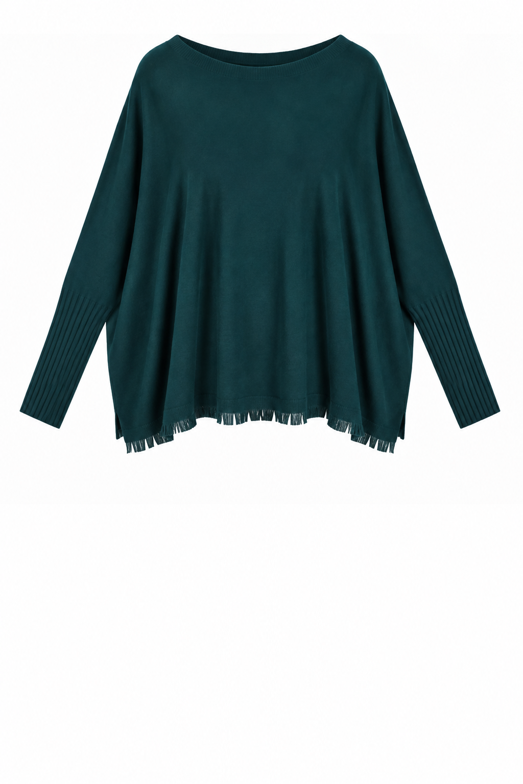 FRINGE ROUND NECK KNIT JUMPER