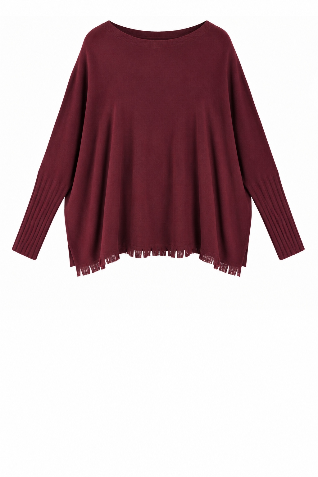 FRINGE ROUND NECK KNIT JUMPER