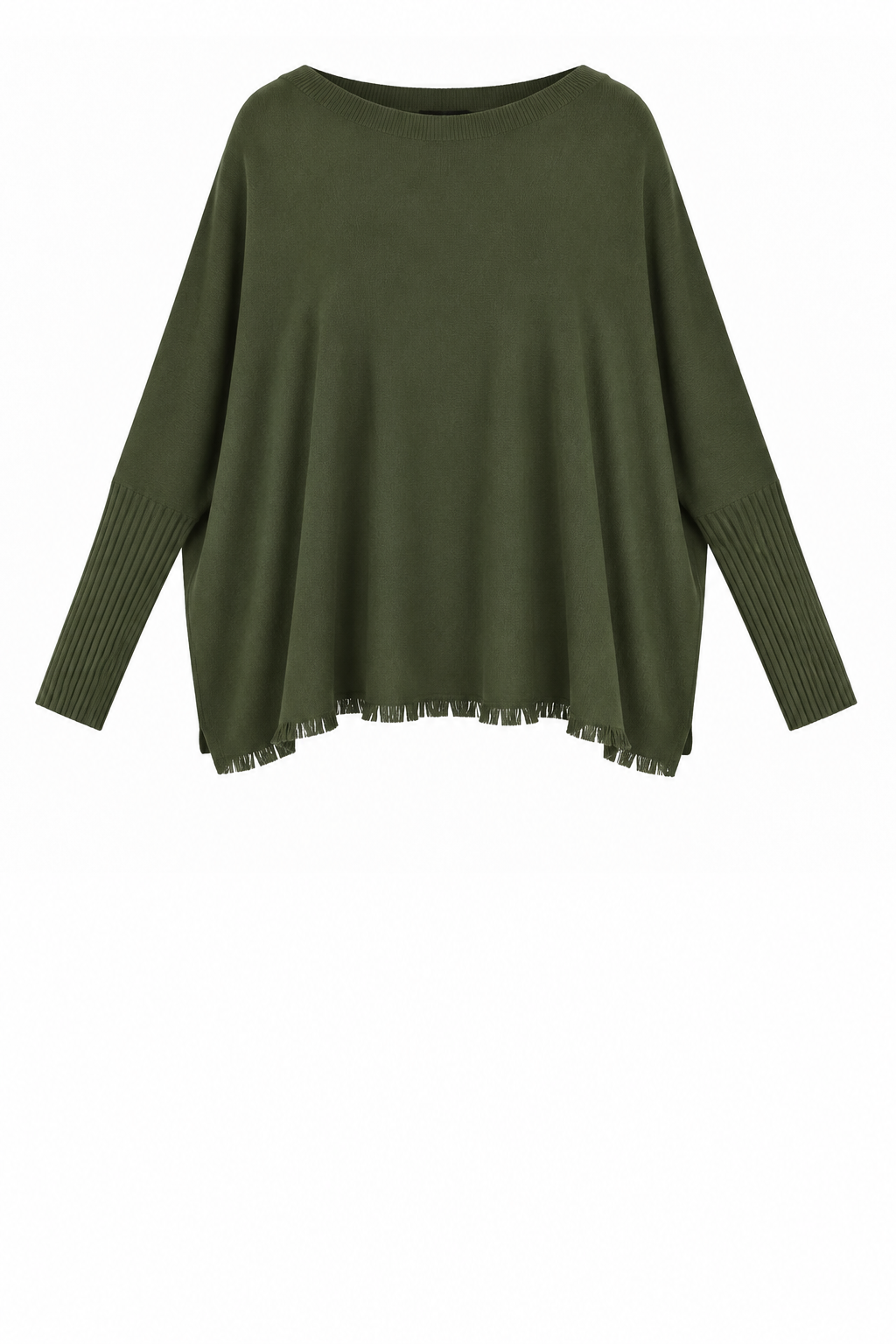 FRINGE ROUND NECK KNIT JUMPER
