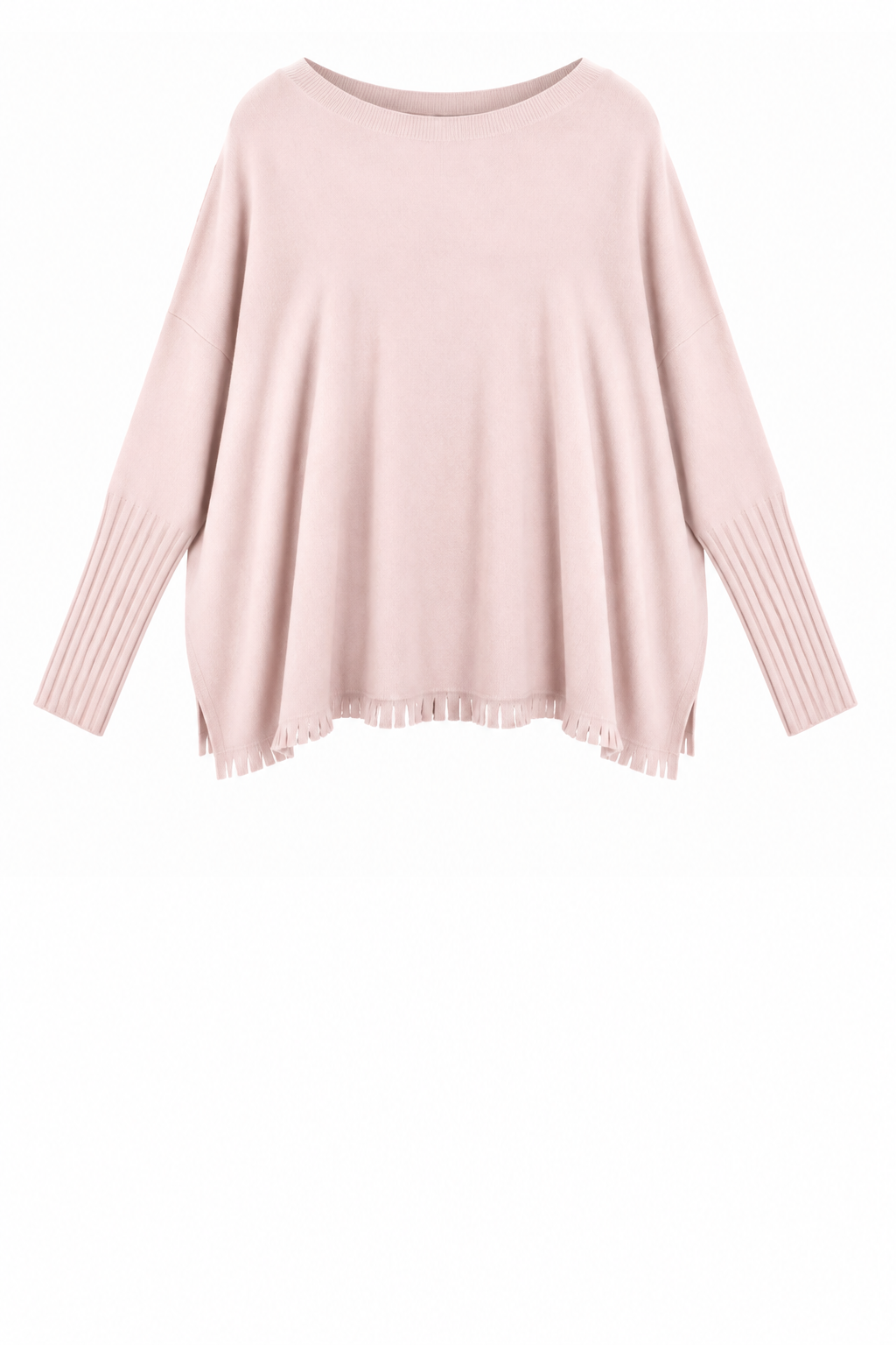 FRINGE ROUND NECK KNIT JUMPER