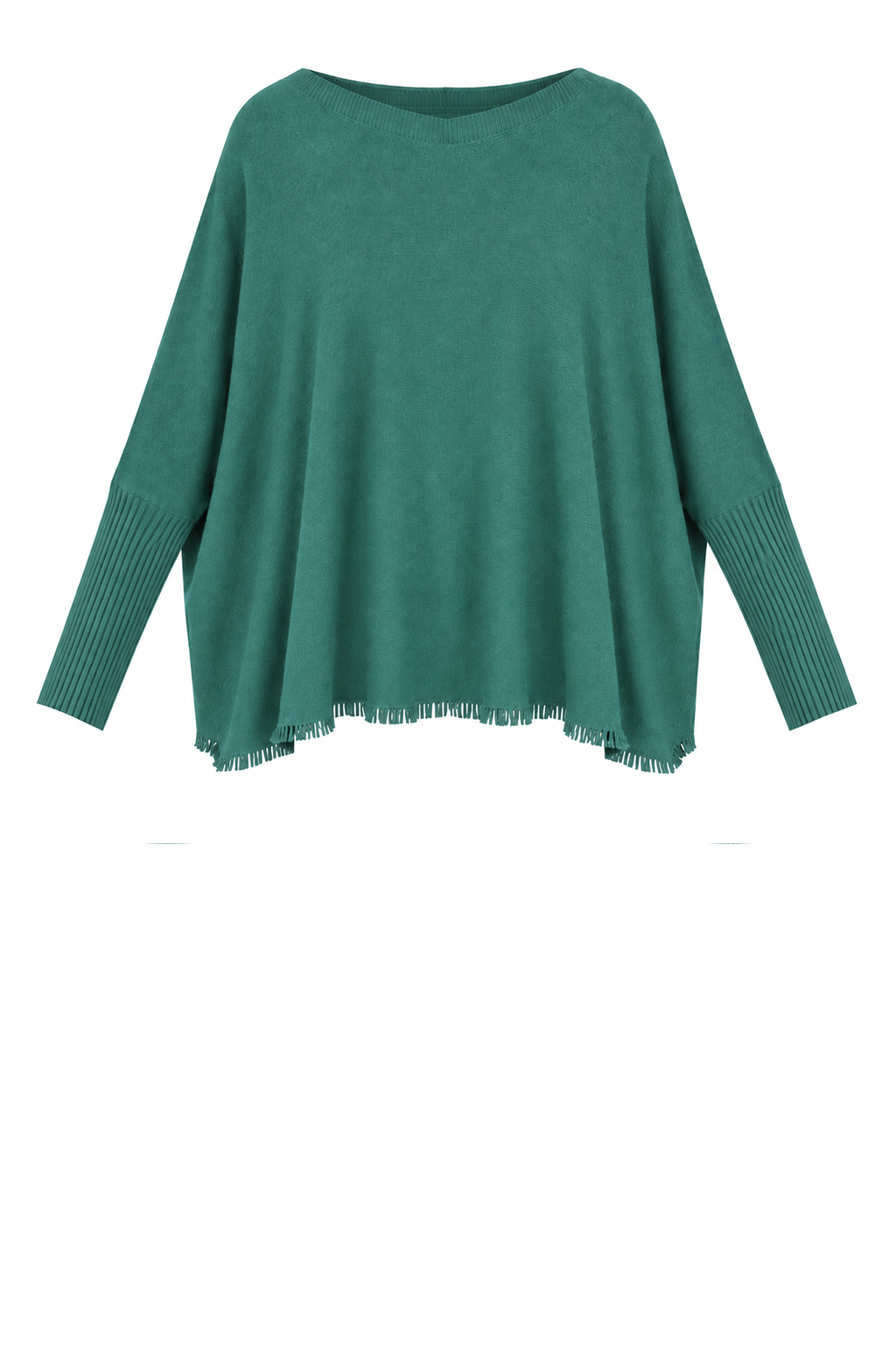 FRINGE ROUND NECK KNIT JUMPER