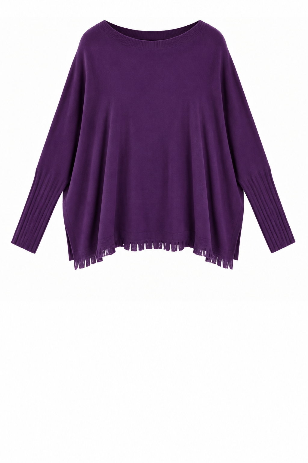 FRINGE ROUND NECK KNIT JUMPER