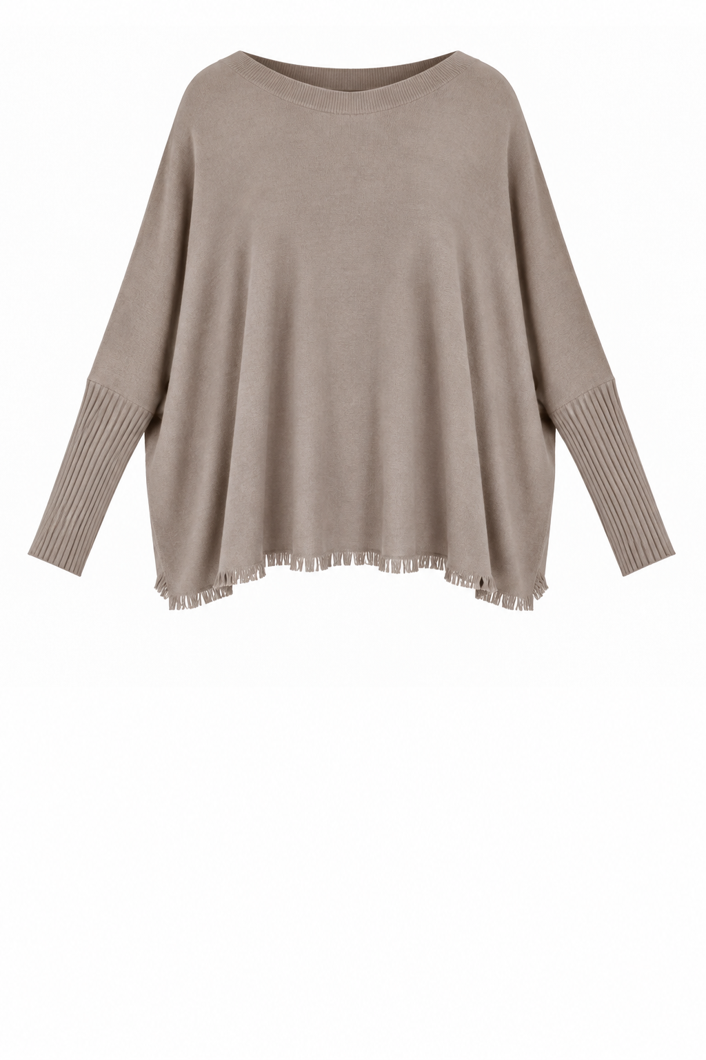 FRINGE ROUND NECK KNIT JUMPER