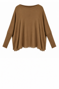 FRINGE ROUND NECK KNIT JUMPER