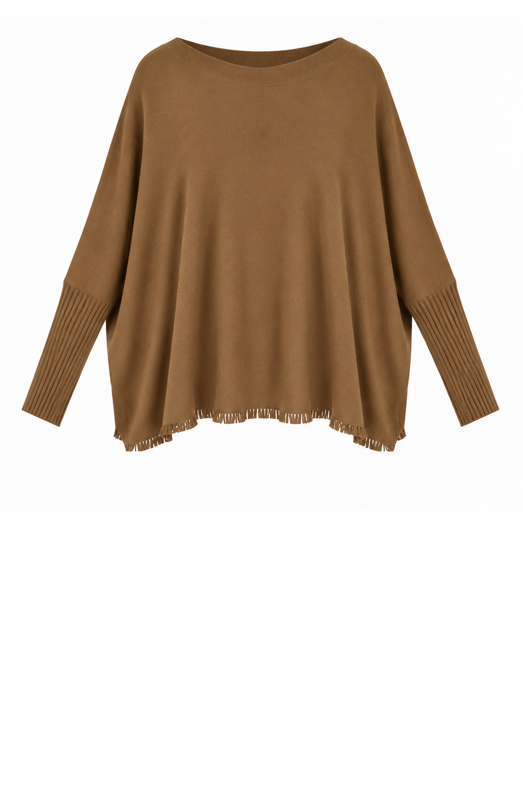 FRINGE ROUND NECK KNIT JUMPER