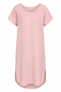 JANEY LINEN STRAIGHT MIDI DRESS