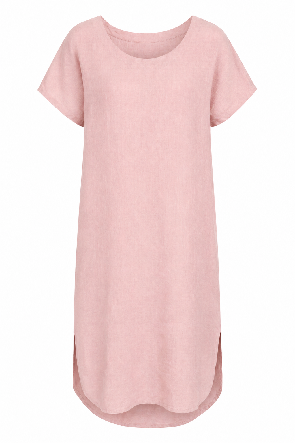 JANEY LINEN STRAIGHT MIDI DRESS