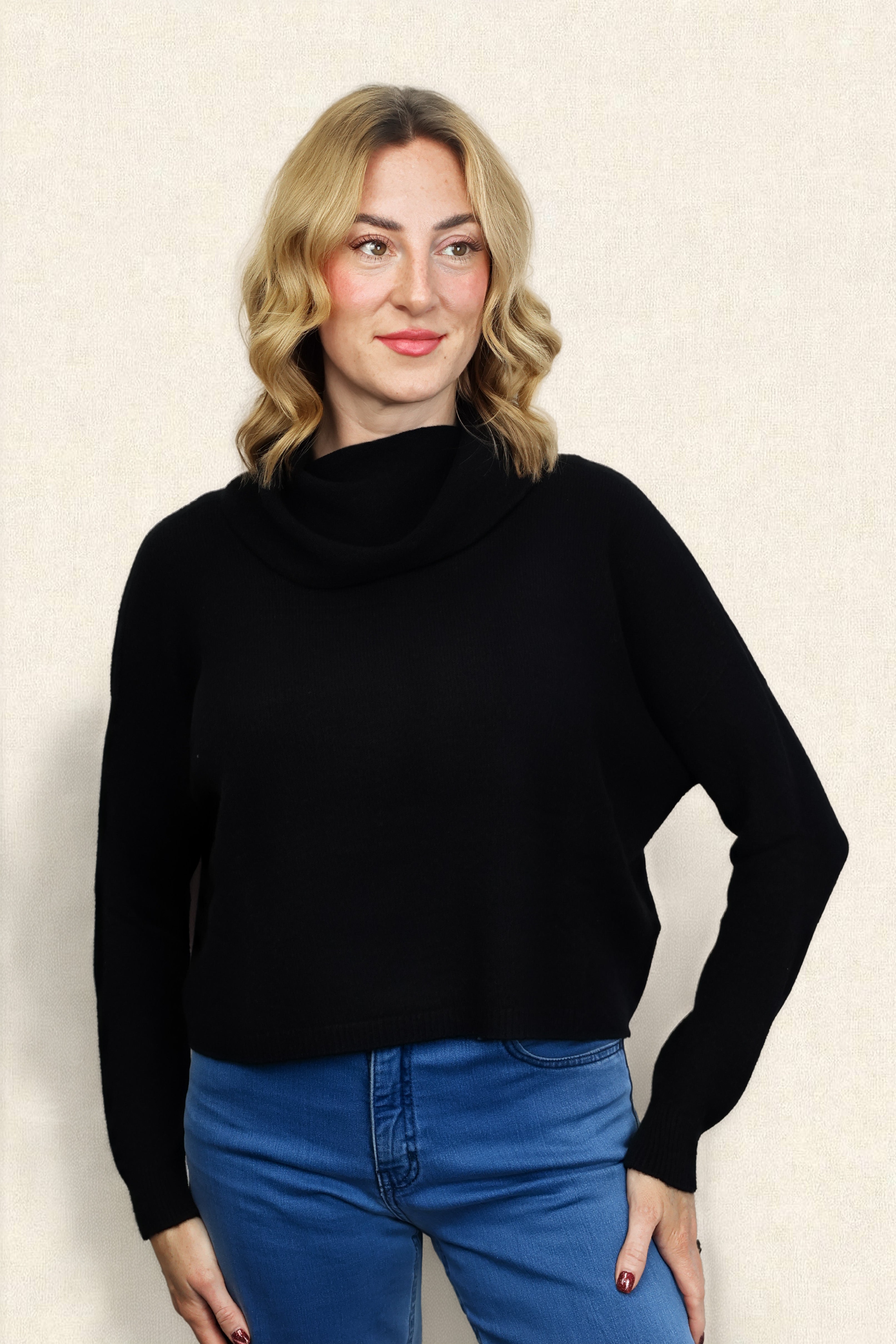 JANNIE SUPERSOFT COWL BOXY KNIT