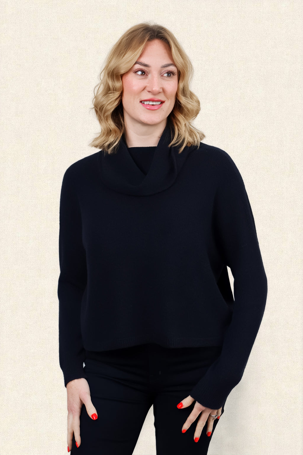 JANNIE SUPERSOFT COWL BOXY KNIT