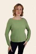 JENNA FINE RIB BOAT NECK KNIT