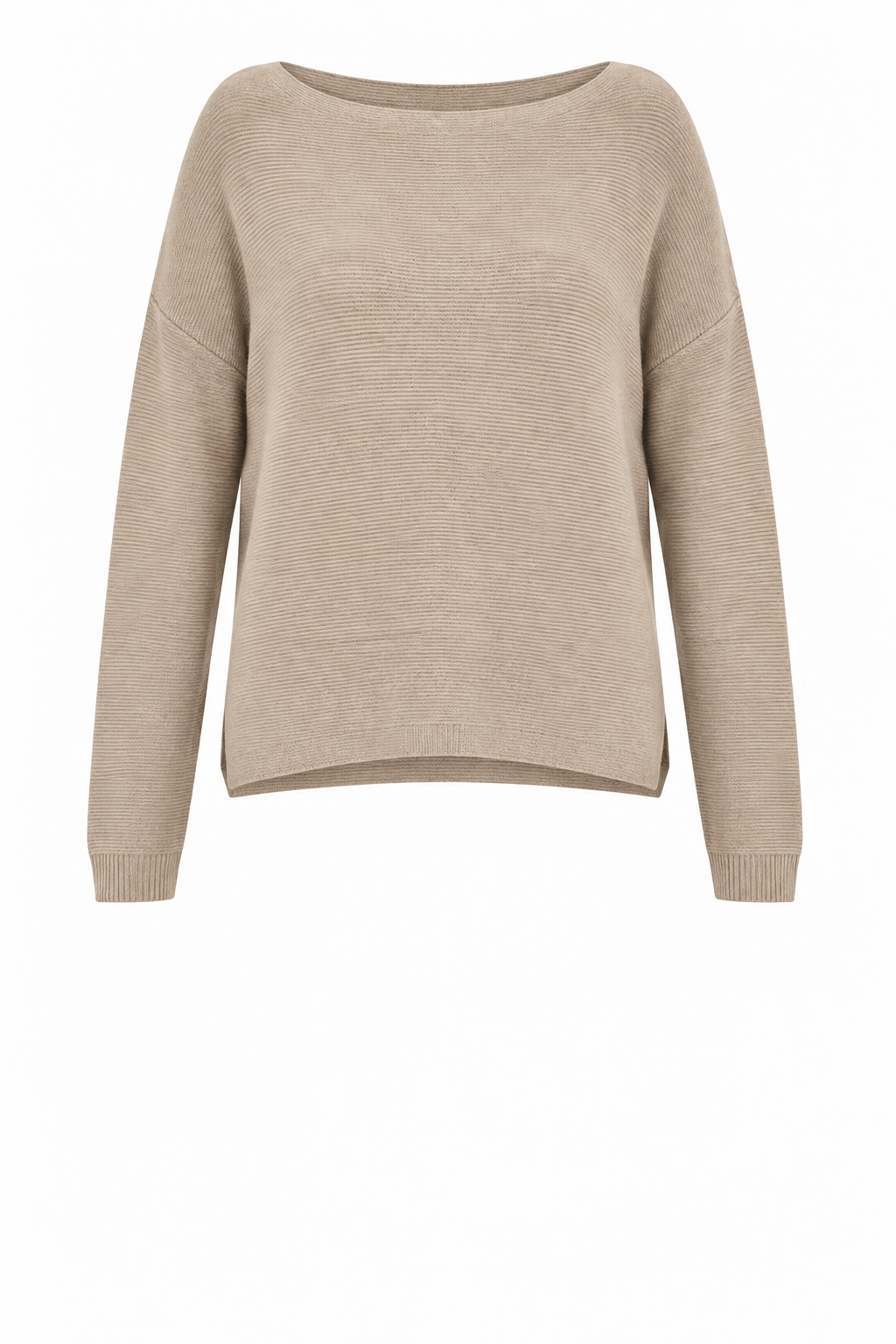 JENNA FINE RIB BOAT NECK KNIT