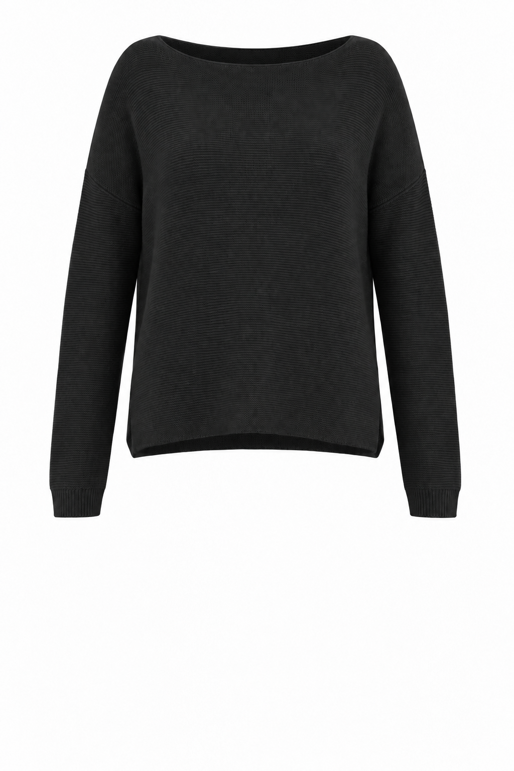 JENNA FINE RIB BOAT NECK KNIT