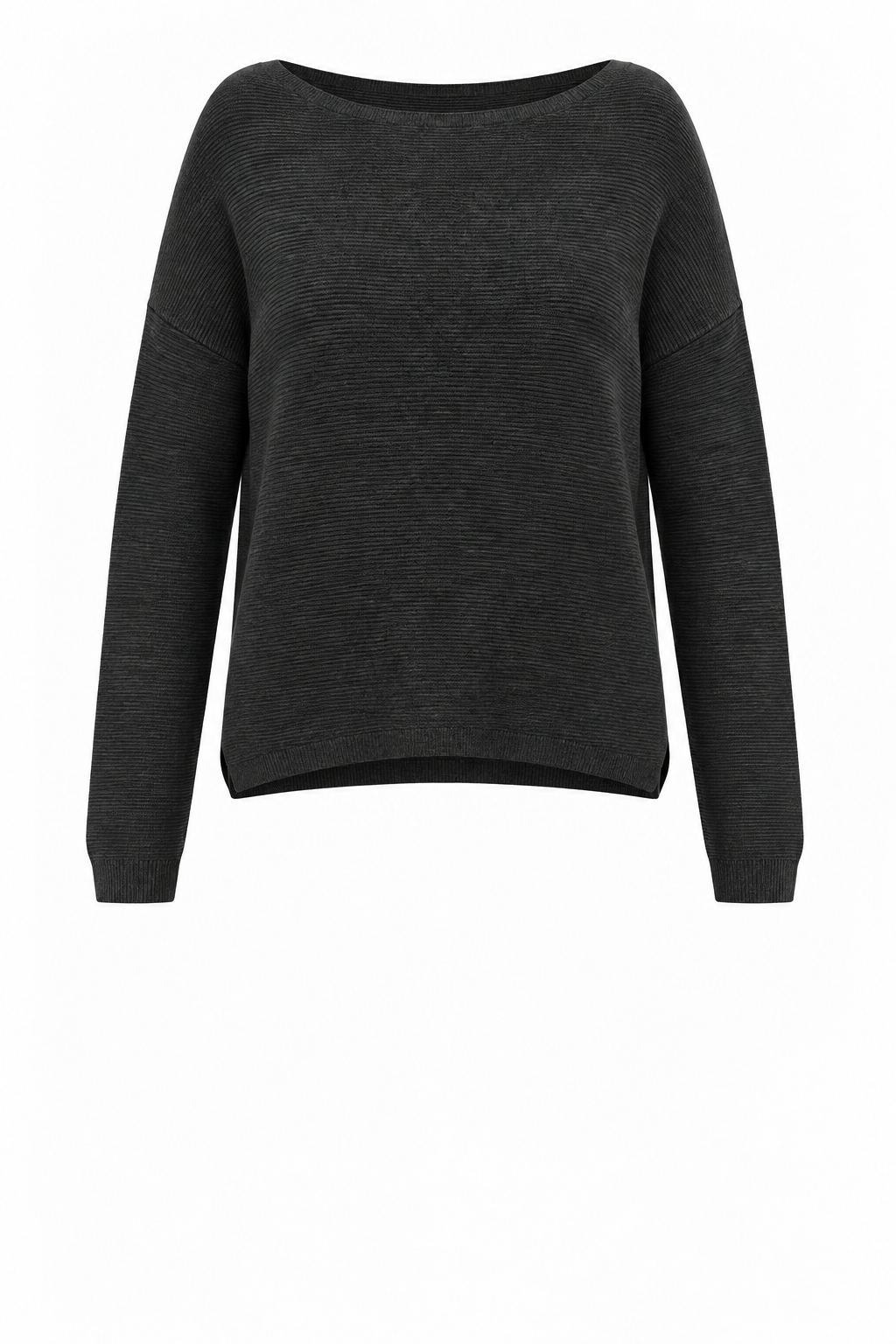 JENNA FINE RIB BOAT NECK KNIT