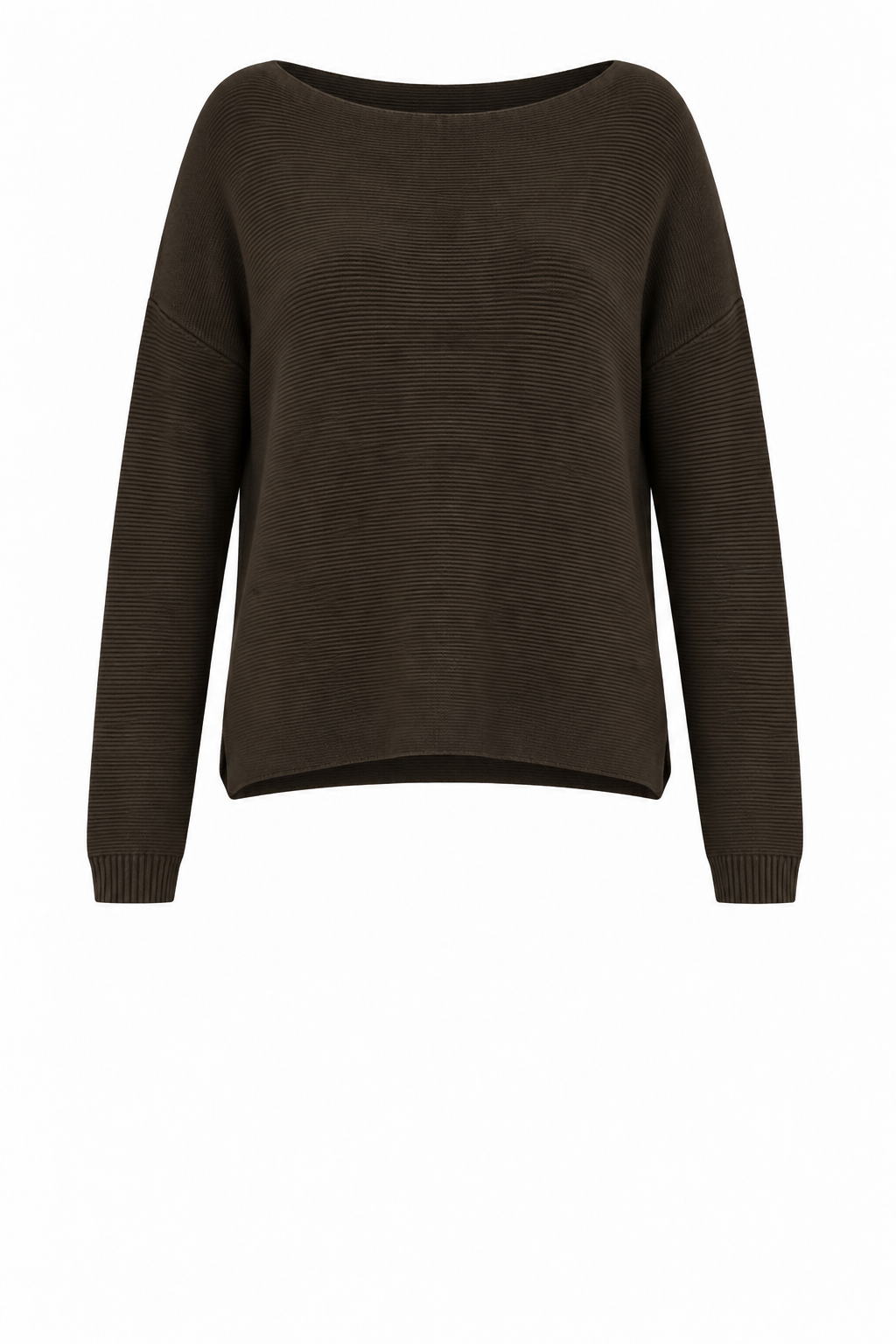JENNA FINE RIB BOAT NECK KNIT