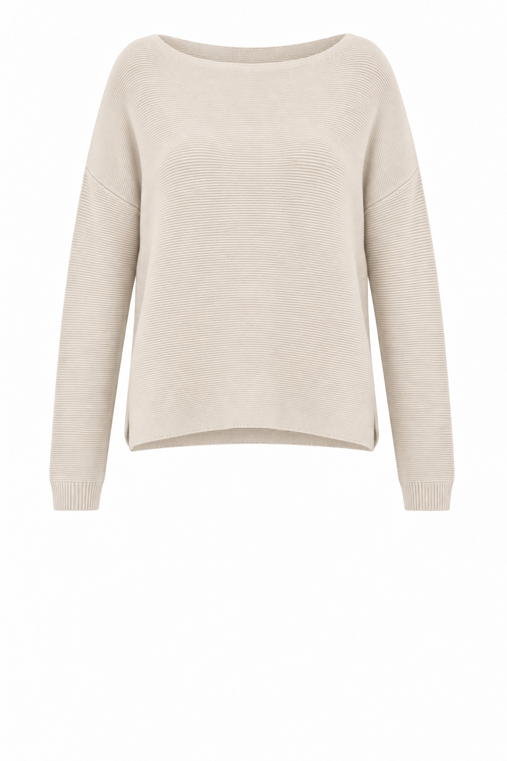 JENNA FINE RIB BOAT NECK KNIT