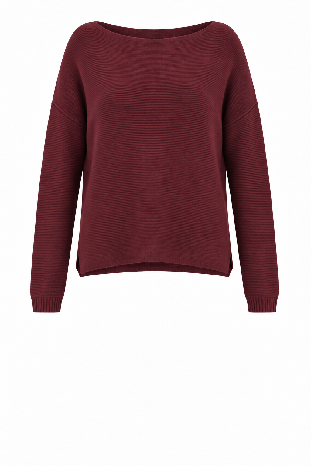 JENNA FINE RIB BOAT NECK KNIT