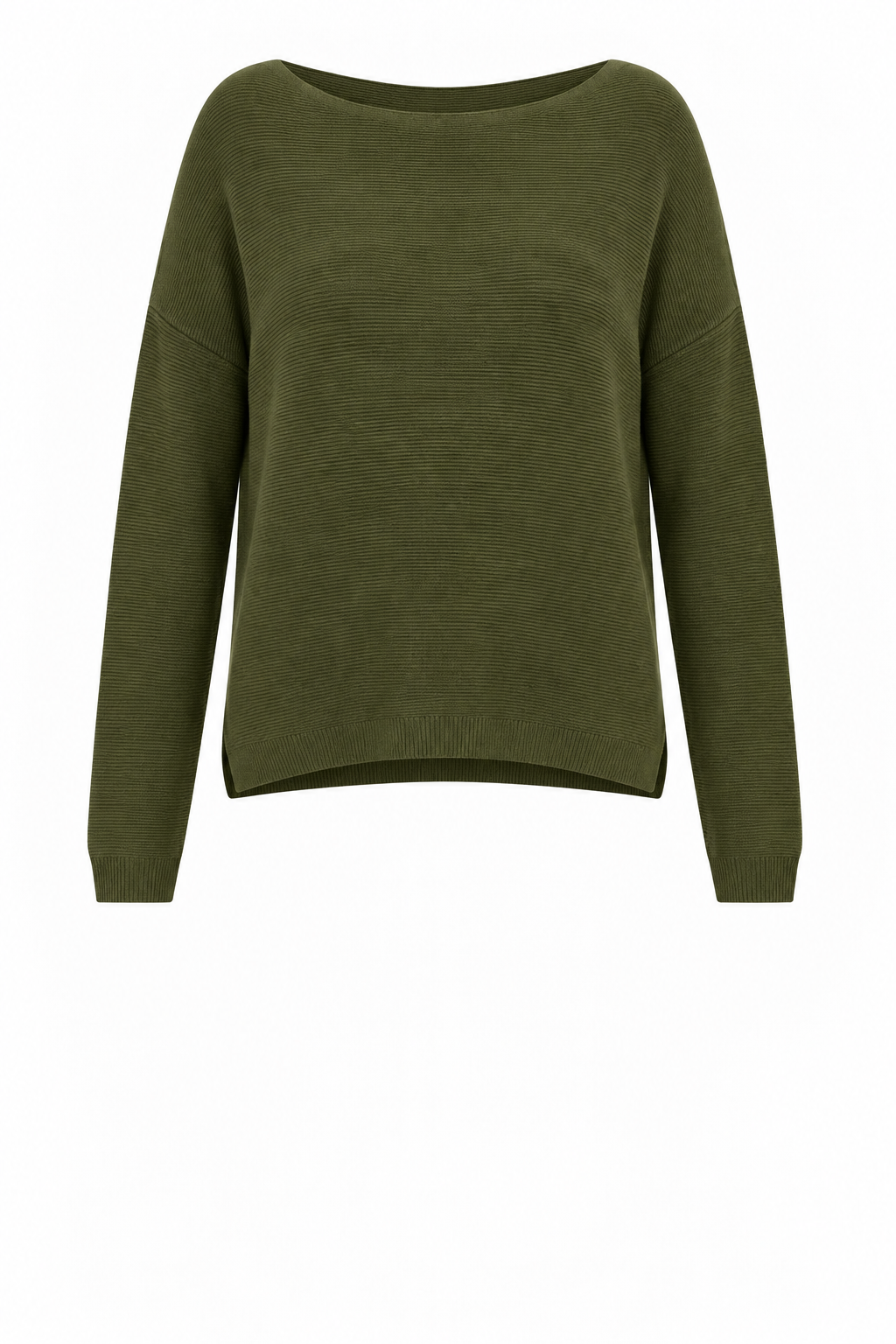 JENNA FINE RIB BOAT NECK KNIT