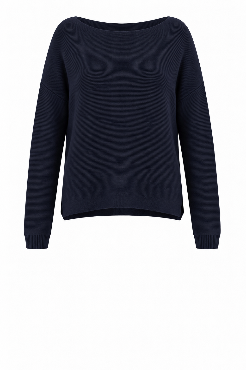 JENNA FINE RIB BOAT NECK KNIT