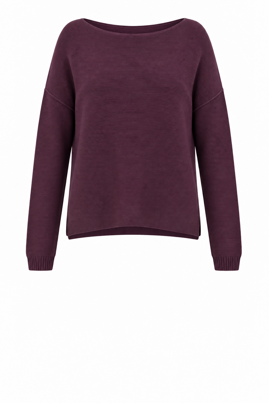 JENNA FINE RIB BOAT NECK KNIT