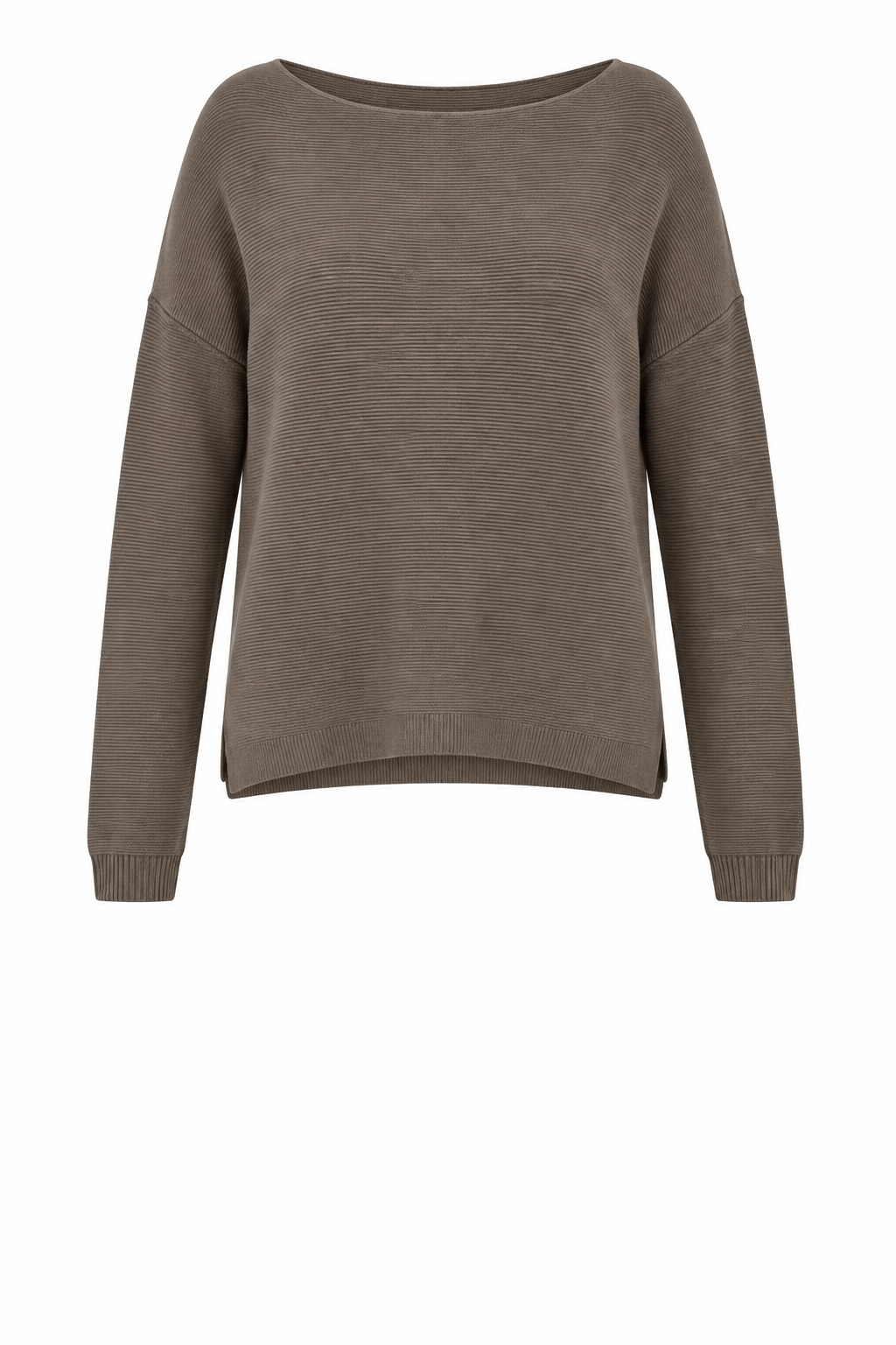 JENNA FINE RIB BOAT NECK KNIT