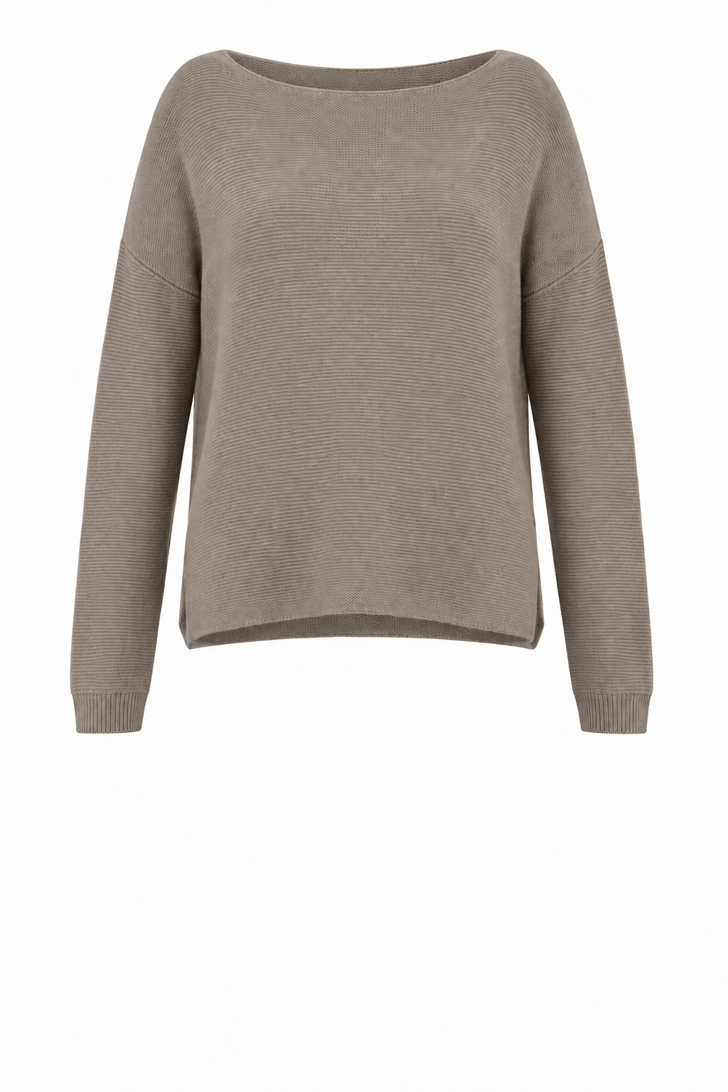 JENNA FINE RIB BOAT NECK KNIT