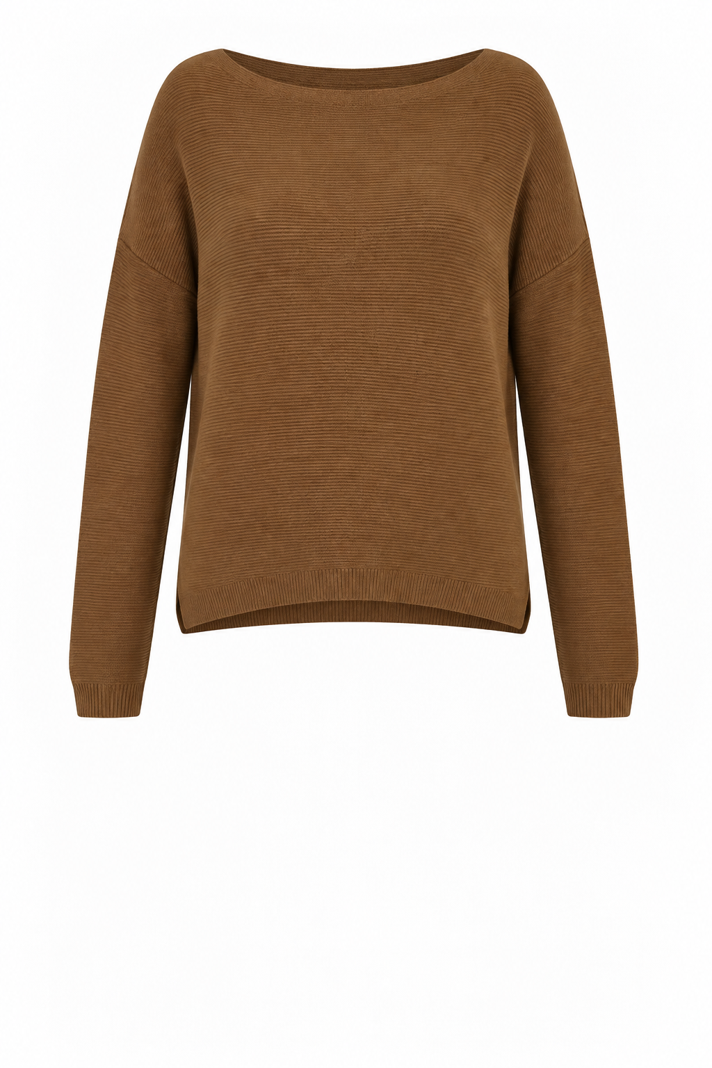 JENNA FINE RIB BOAT NECK KNIT
