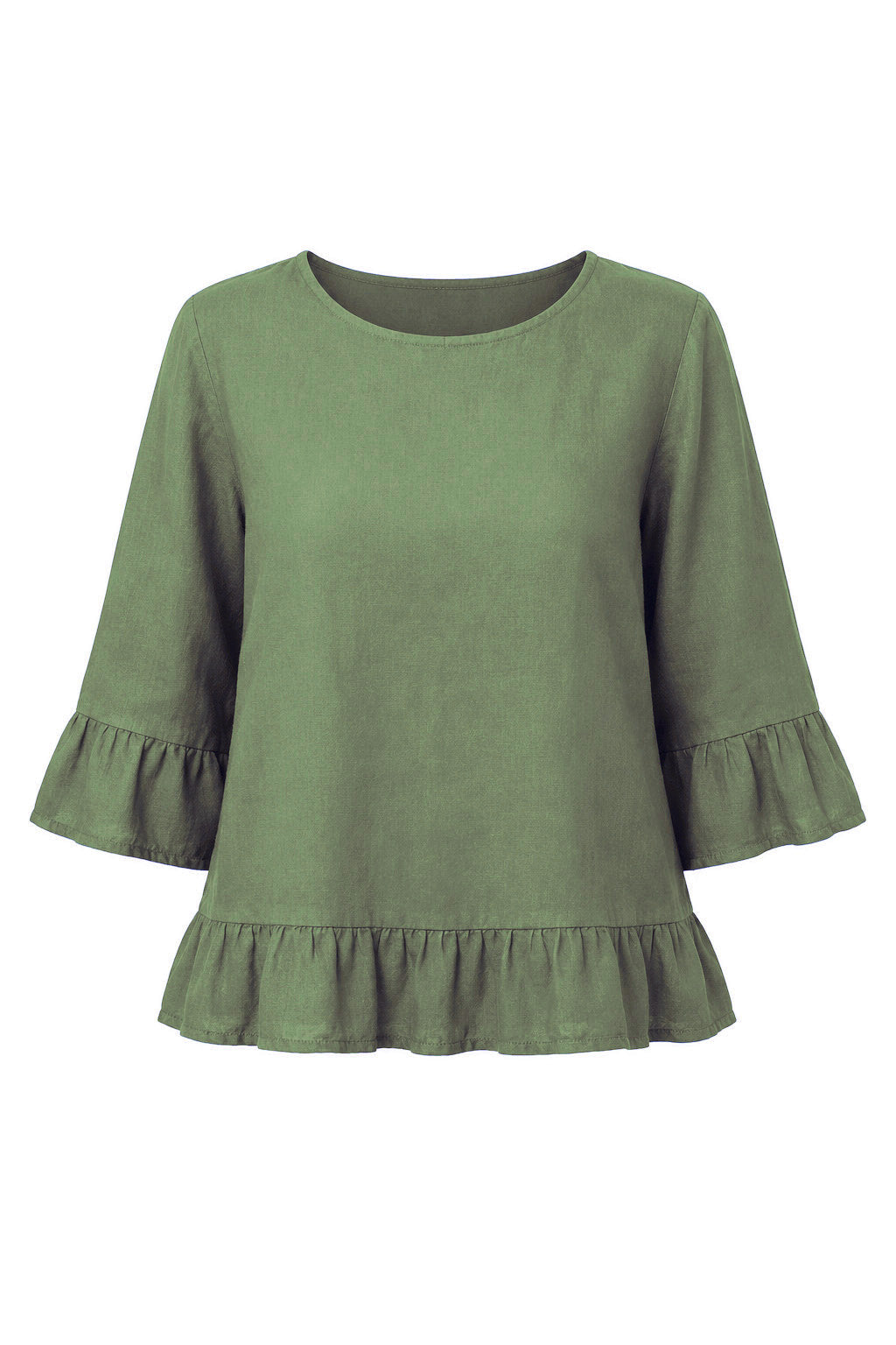 JULIA FRILL LINEN TOP