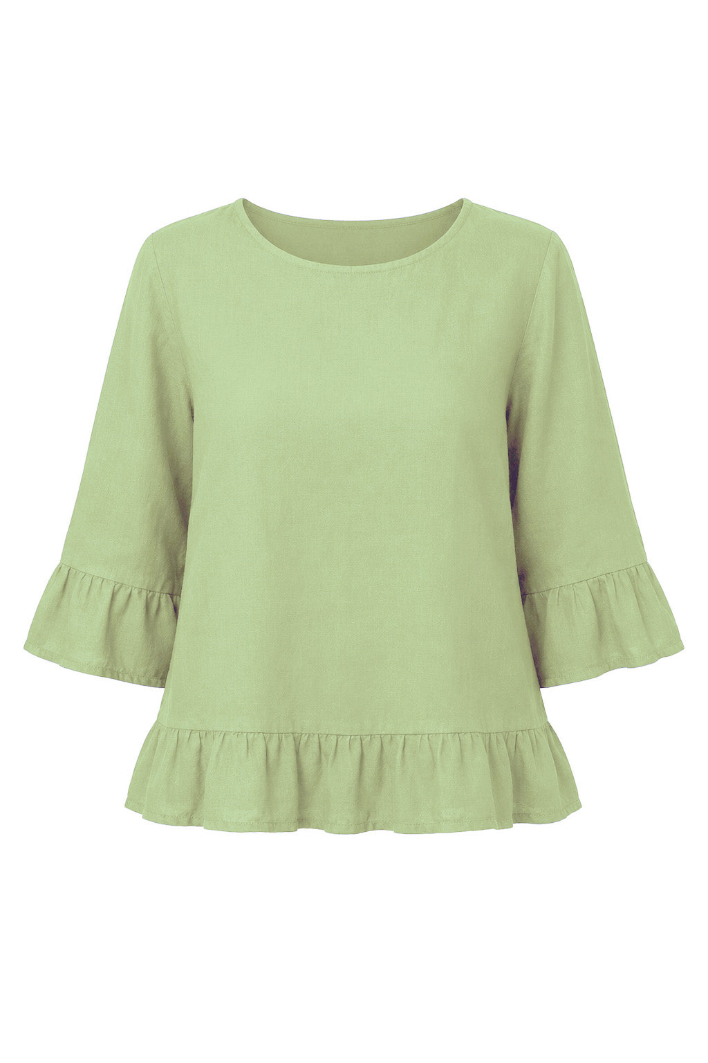 JULIA FRILL LINEN TOP